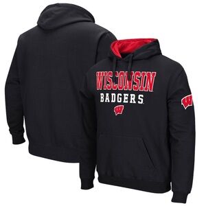 Wisconsin Badgers Colosseum Sunrise Pullover Hoodie Black Sz XL